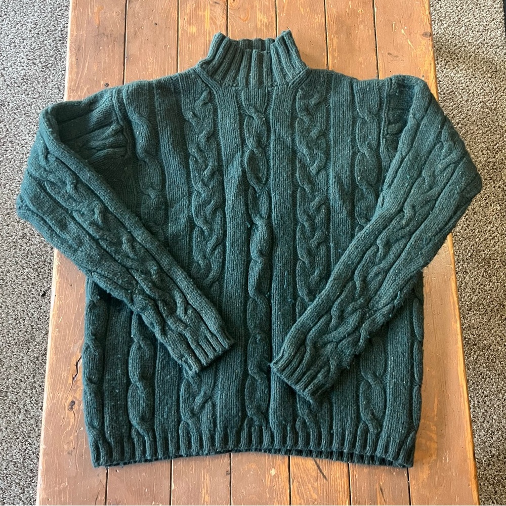 American Eagle Wool Grandpa Sweater Vintage 90s Green